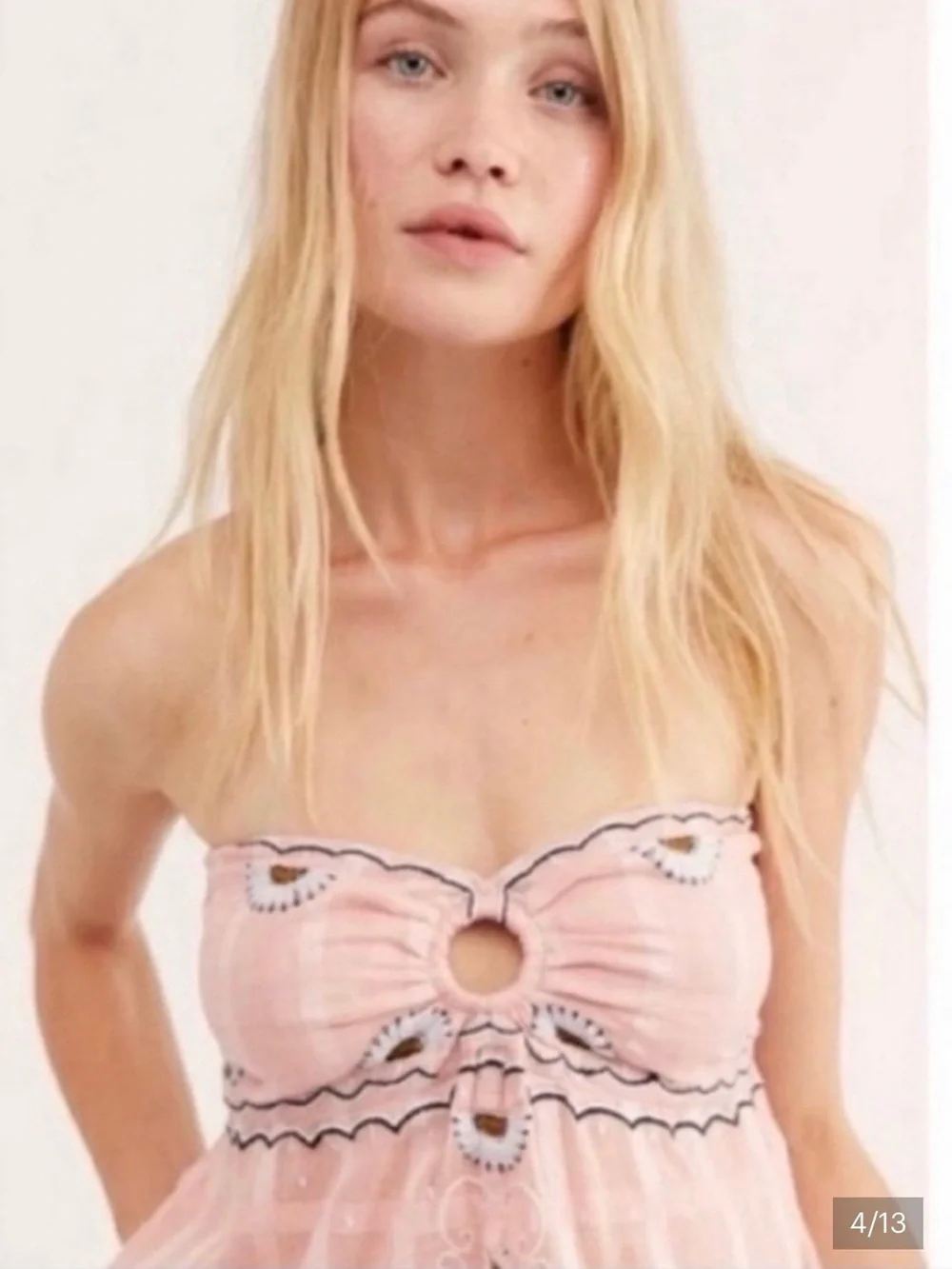 Free People Intimately Talk Back Pink Daisy Tube Top XS NWOT